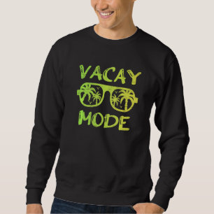 Vacay Mode Sunglasses Handflatan Träd Resa Tan Sum Lång Ärmad Tröja