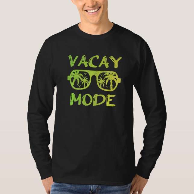Vacay Mode Sunglasses Handflatan Träd Resa Tan Sum T Shirt (Framsida)