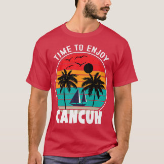Vacay Mode Time för att njuta av Cancun Retro T Shirt