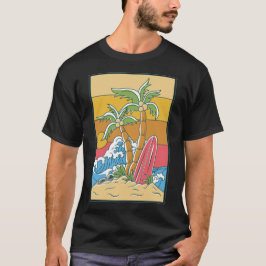 Vacay Mode Tropical Summer Vacation Sunset Retro T Shirt