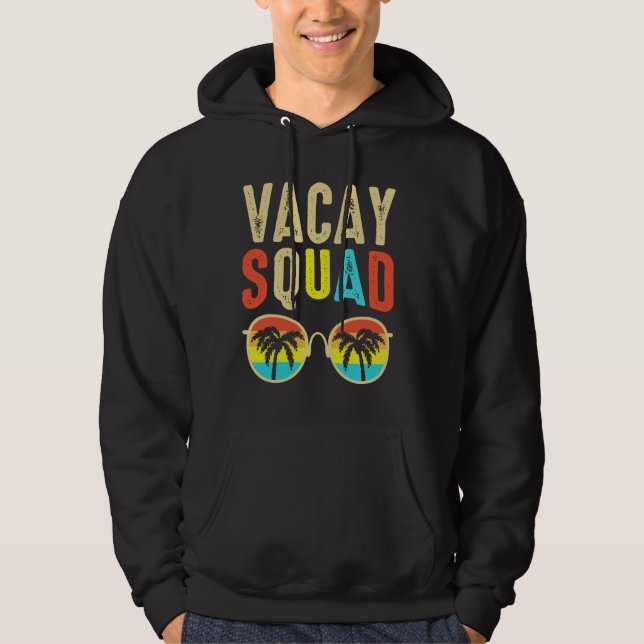 Vacay Squad Funny Beach Summer Vacation Family Mat Hoodie (Framsida)