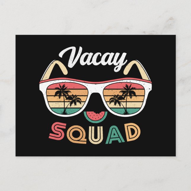 Vacay Squad Funny Beach Summer Vacation Helg Vykort (Framsida)