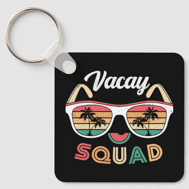 Vacay Squad Funny Beach Summer Vacation Nyckelring (Framsida)