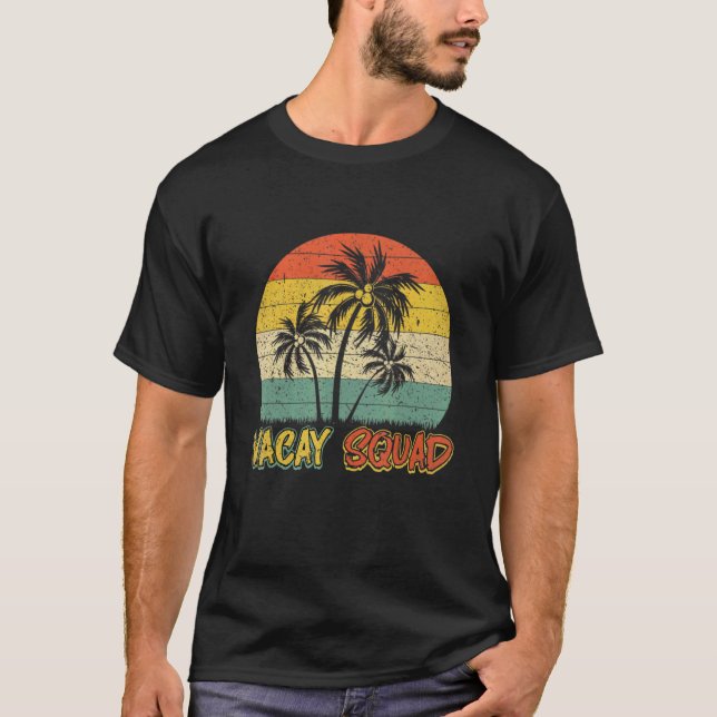 Vacay Squad Summer Vacation Family Resa Handflatan T Shirt (Framsida)