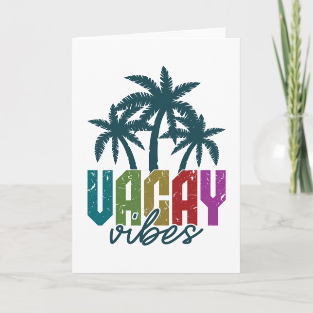 Vacay Vibes and Palm Tree Summer Vacay Hawaii Kort (Framsida)