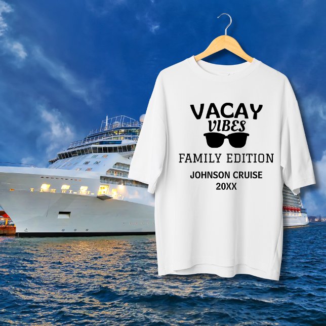 Vacay Vibes Family Edition Family Reunion Cruise T Shirt (Vacay Vibes Family Cruise Reunion Matching T-shirts)