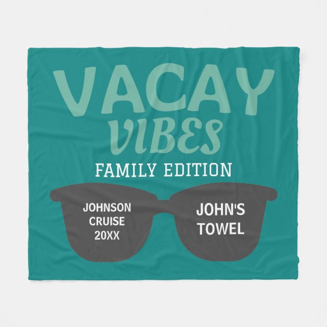 Vacay Vibes Family Edition Reunion Fleecefilt (Framsidan (Horisontell))