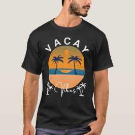 Vacay Vibes Sunset och Handflatan Träd Manar T Shirt