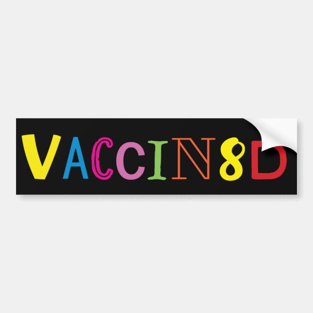 VACCIN8D (Neon Multifärgad/Black) Bumper Sticker Bildekal (Framsidan)