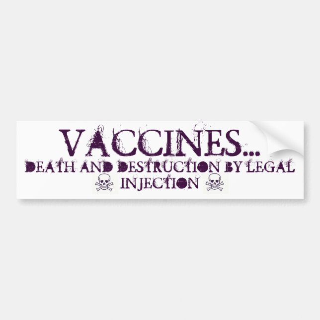 Vaccin-Död och förstörelse vid den LAGLIGA Bildekal (Framsidan)