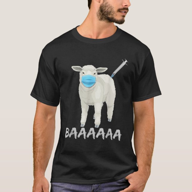 Vaccin mot får eller får och mask t shirt (Framsida)