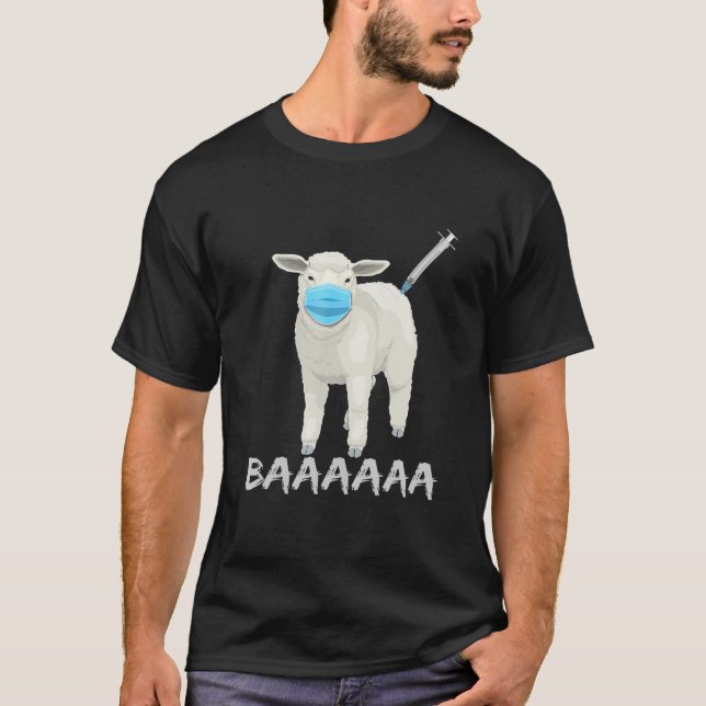 Vaccin mot får eller får och mask t shirt (Framsida)