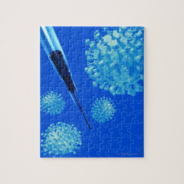 Vaccin mot influensa, konceptuell datorgrafik. pussel (Vertikal)