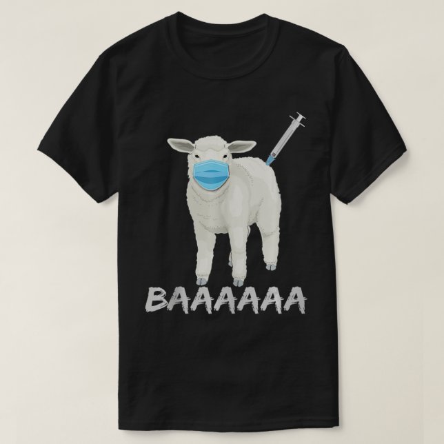 Vaccin och mask mot får eller får  t shirt (Design framsida)