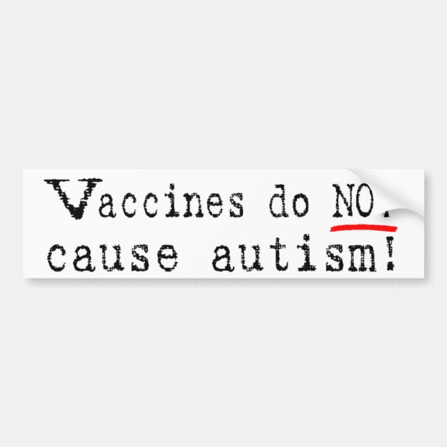 Vaccin orsakar INTE Autismbildekalet Bildekal (Framsidan)
