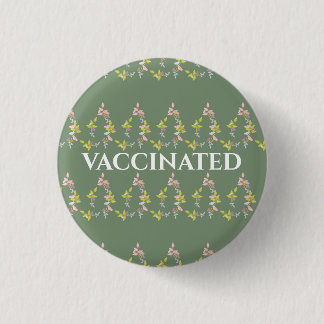 VACCINATED grönt blommigt print Knapp