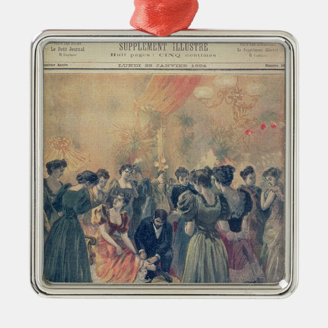 Vaccination på ett aftonmottagande julgransprydnad metall (Framsidan)