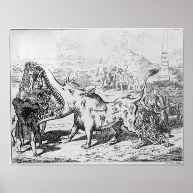 Vaccination, utgiven av J.L. Stuart, 1802 Poster (Framsidan)