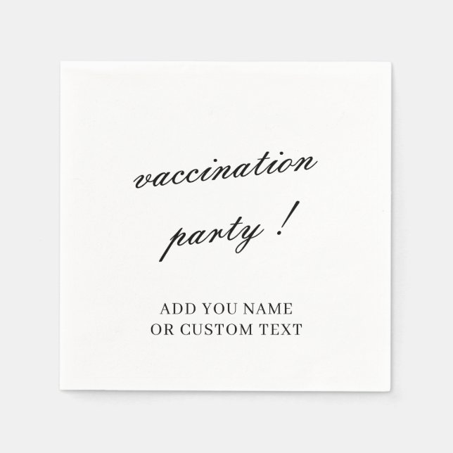 Vaccinationsfirande Minimalistisk Design Pappersservett (Framsidan)