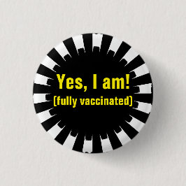 Vaccinationsknapp för svartvit starburst knapp