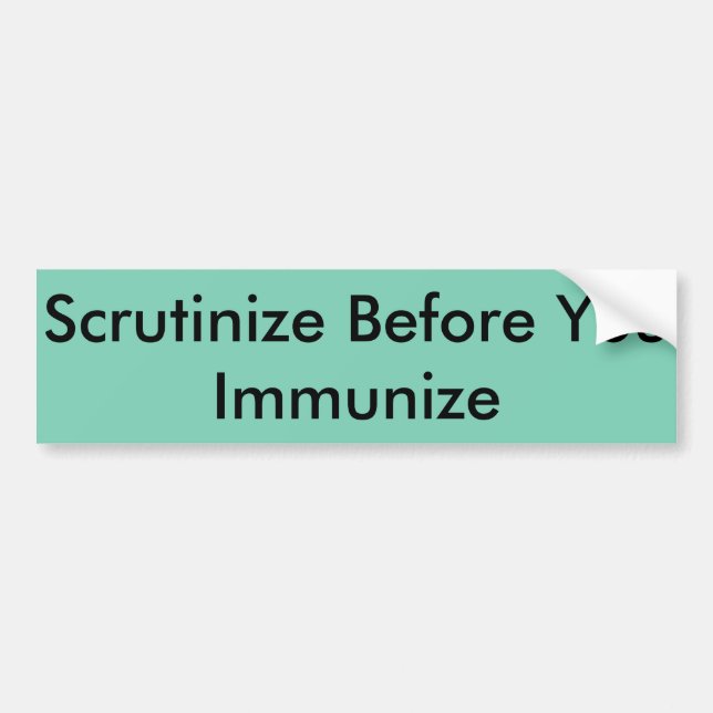Vaccine Bumper Sticker Bildekal (Framsidan)