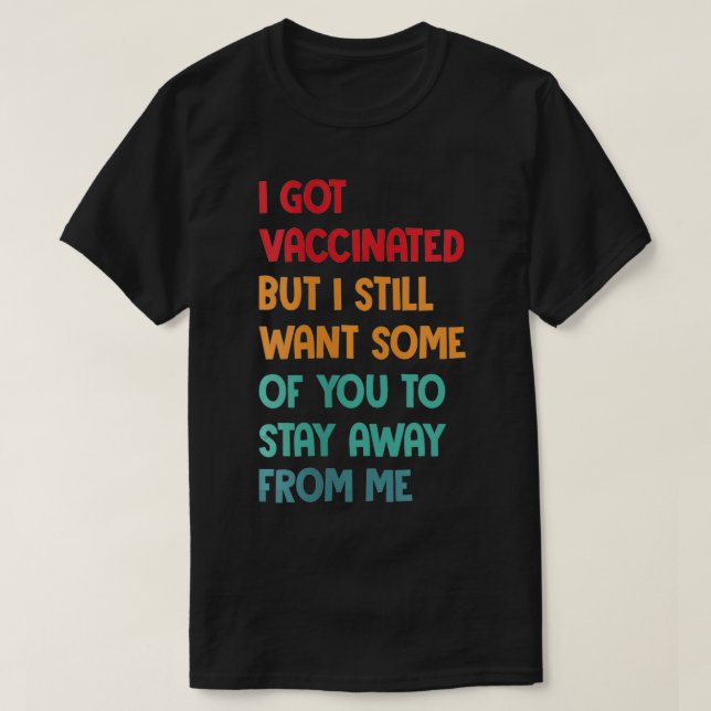 Vaccine Social Avstånd Retro Har Shot Fu T Shirt (Design framsida)