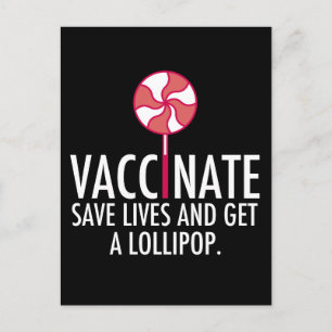 Vaccinera få en Lollipop-nuny-vaccination Vykort