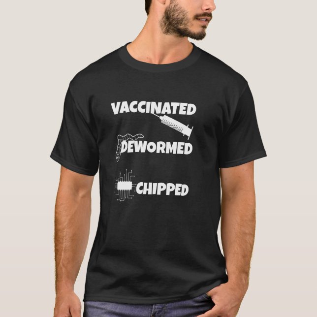Vaccinerad, avmaskad, flippad vaccinationsspruta t shirt (Framsida)