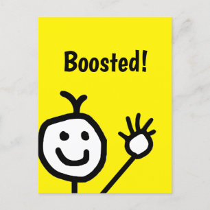 Vaccinerad booster Cute Lycklig Ansikte Vykort
