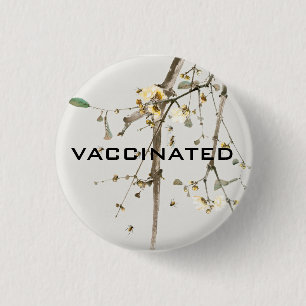 Vaccinerad Coronavirus Pandemi Blommigt Grenar Knapp