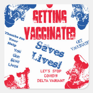 VACCINERAD FYRKANTIGT KLISTERMÄRKE