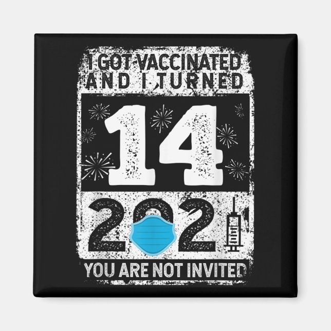 Vaccinerad Humor Graphic 2021 Birthday Quote Magnet (Framsidan)