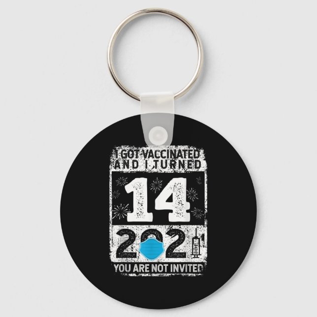 Vaccinerad Humor Graphic 2021 Birthday Quote Nyckelring (Framsida)