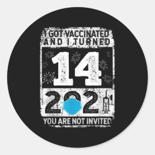 Vaccinerad Humor Graphic 2021 Birthday Quote Runt Klistermärke