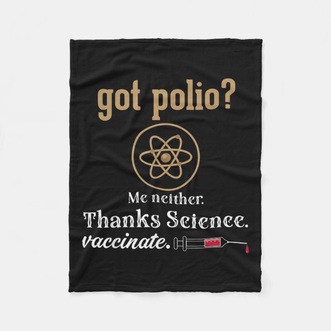 Vaccinerad Humor Graphic Citote Science Polio Fleecefilt (Framsidan)