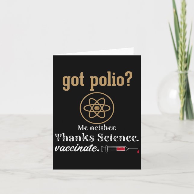 Vaccinerad Humor Graphic Citote Science Polio Kort (Framsida)