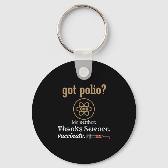 Vaccinerad Humor Graphic Citote Science Polio Nyckelring (Framsida)