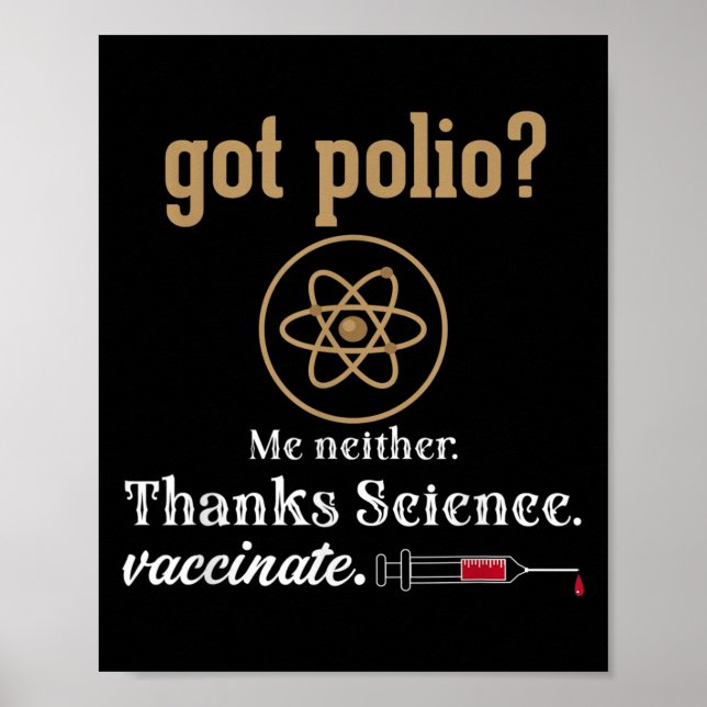 Vaccinerad Humor Graphic Citote Science Polio Poster (Framsidan)