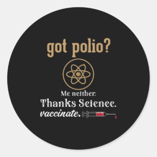 Vaccinerad Humor Graphic Citote Science Polio Runt Klistermärke