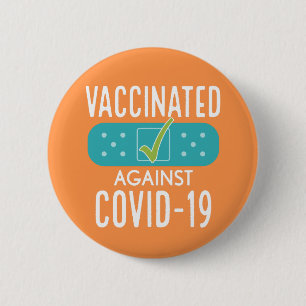 Vaccinerad I har Mitt Covid- 19 vaccin - orange bl Knapp