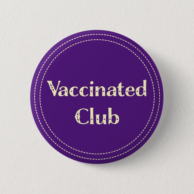 Vaccinerad Klubb (Lila) Knapp (Framsida)