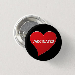 Vaccinerad knapp för rött, svart, vitt hjärtknapp