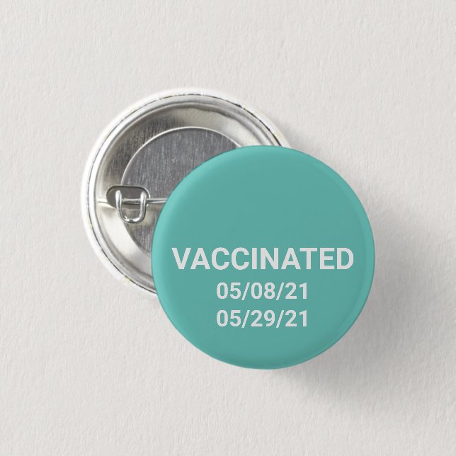 Vaccinerad knapp för tejp med anpassningsbar data (Framsida & baksida)