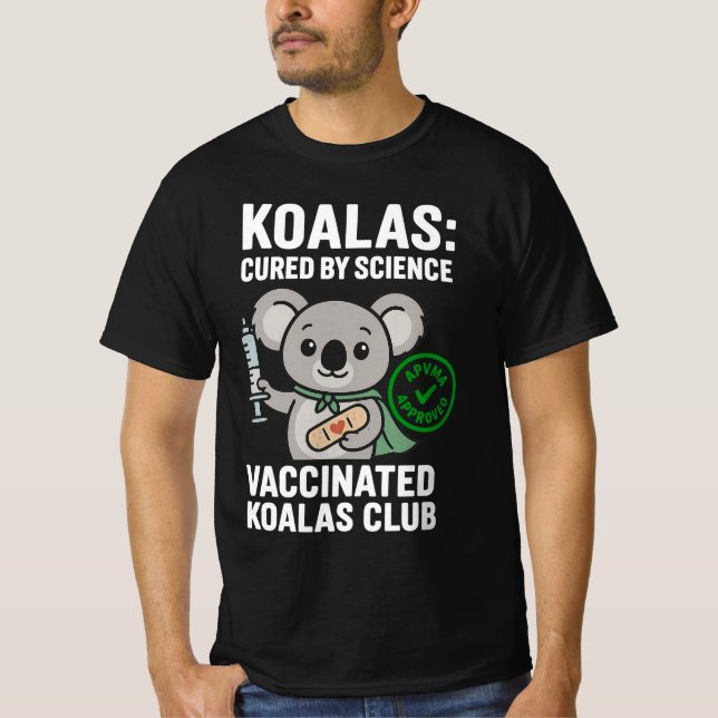 Vaccinerad Koalas-Klubb | Cute Tecknad Koala | Sci T Shirt (Framsida)