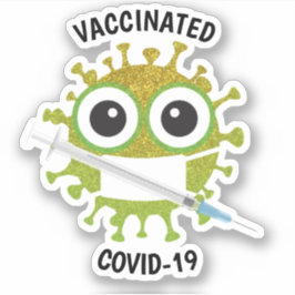 Vaccinerad kovid-19 Anpassningsbar-klippt vinylSti Klistermärken