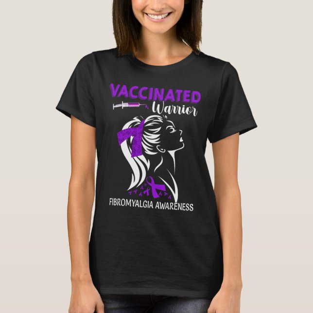 Vaccinerad krigare Fibromyalgia Medvetenhet T Shirt (Framsida)