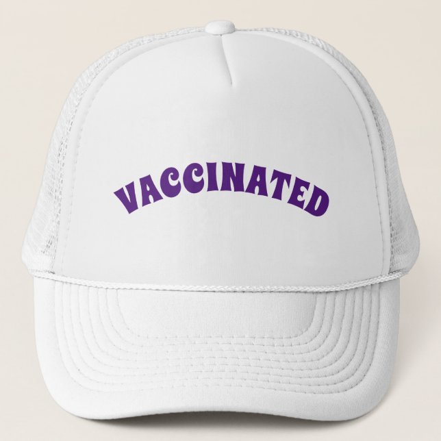 Vaccinerad lila och vitt keps (Framsida)