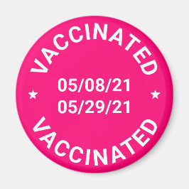 Vaccinerad med anpassningsbar data och text magnet