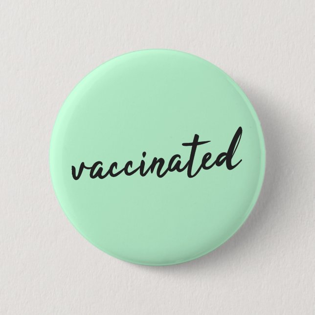Vaccinerad | Modern Grönt för Covid-19 Mint Knapp (Framsida)