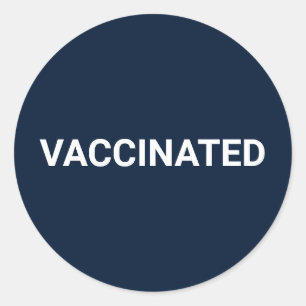 Vaccinerad mörk, marint, vitt anpassade runt klistermärke